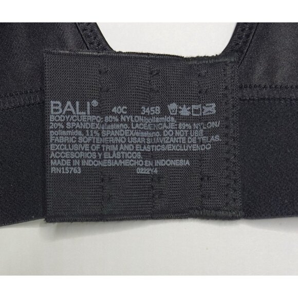Bali Comfort Revolution Wireless Bra DF3458 Black 40C Smooth Support NWT - Picture 7 of 7